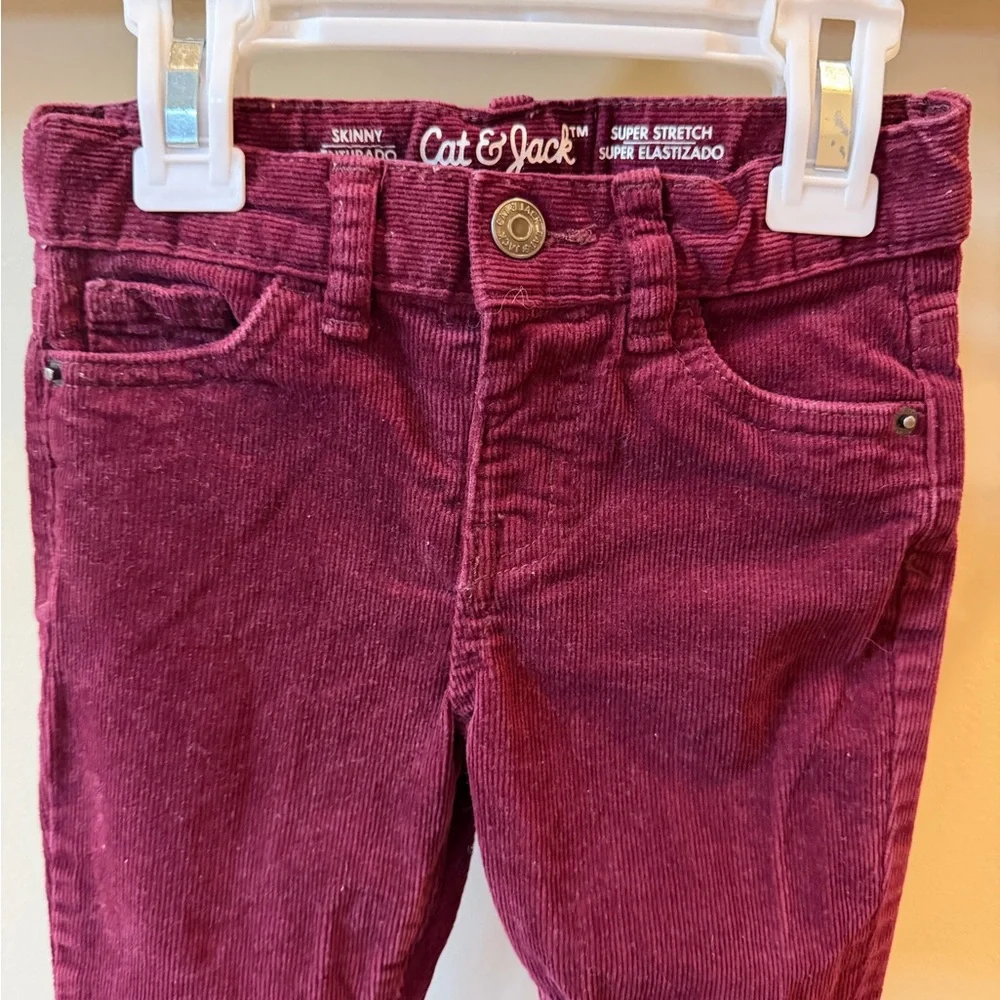 Cat & Jack Toddler Girl Skinny Burgundy FALL Corduroy Pants Size 2T
